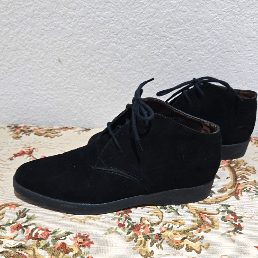 Trotters Black Leather Lace-Up Shoes Size 6 1/2 N